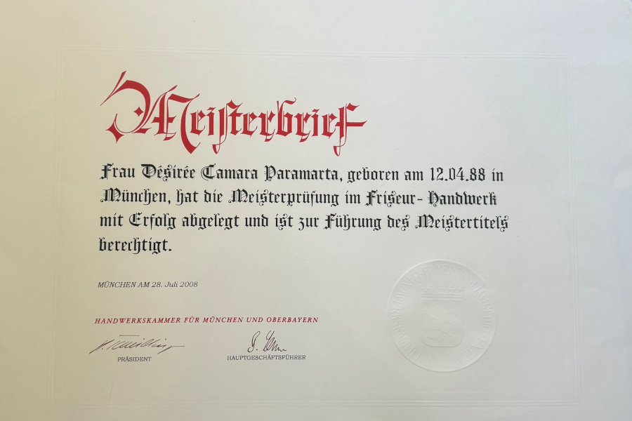 Desiree Lommer München Meisterbrief